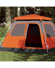 Tente familiale dôme 6 personnes gris orange libération rapide | Mobilier & Déco