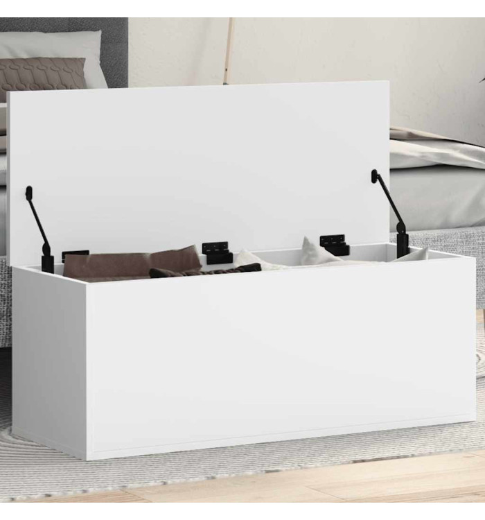 Boîte de rangement blanc 90x35x35 cm bois d'ingénierie | Mobilier & Déco