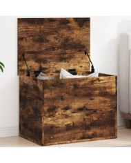 Boîte de rangement chêne fumé 60x42x46 cm bois d'ingénierie | Mobilier & Déco