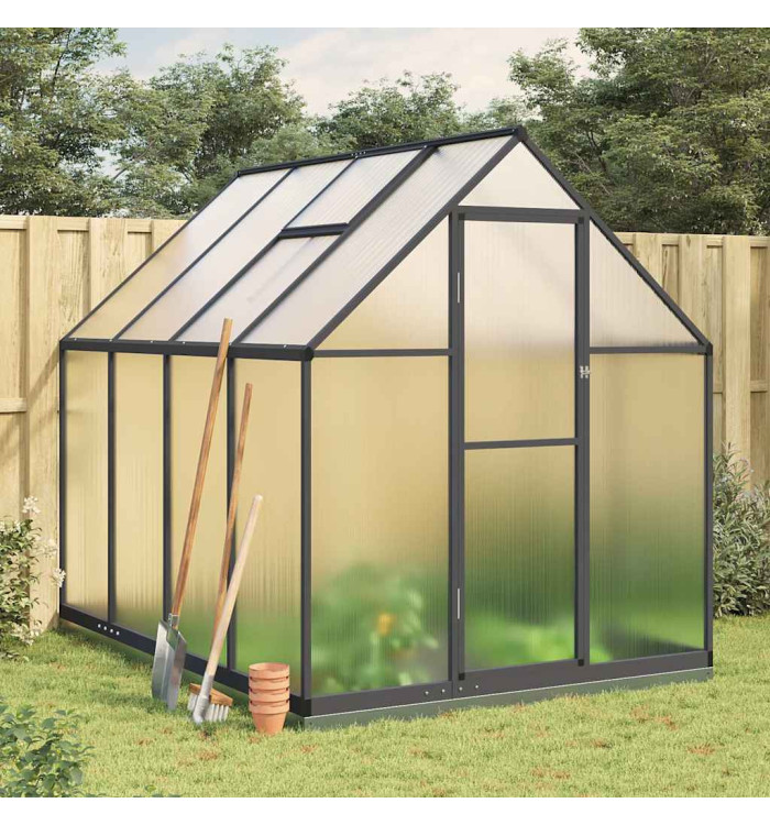 Serre avec cadre de base anthracite 224x169x202 cm aluminium | Mobilier & Déco