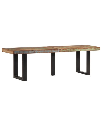 Banc 160 cm bois de récupération massif et acier | Mobilier & Déco