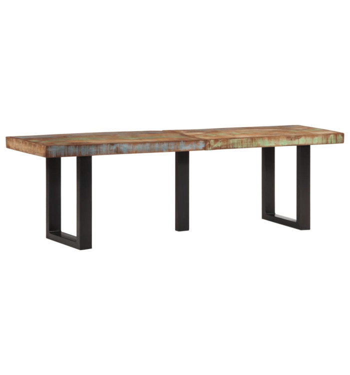 Banc 160 cm bois de récupération massif et acier | Mobilier & Déco