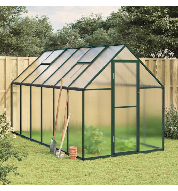 Serre avec cadre de base vert 334x169x195 cm aluminium | Mobilier & Déco