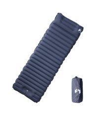 Matelas de camping autogonflant avec oreiller 1 personne gris | Mobilier & Déco