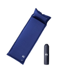 Matelas de camping autogonflant oreiller 1 personne bleu marine | Mobilier & Déco