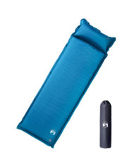 Matelas de camping autogonflant oreiller 1 personne turquoise | Mobilier & Déco