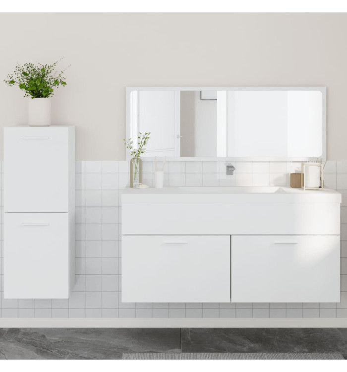 Ensemble de meubles salle de bain 3 pcs blanc bois d'ingénierie | Mobilier & Déco