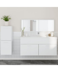 Ensemble de meubles salle de bain 3 pcs blanc bois d'ingénierie | Mobilier & Déco