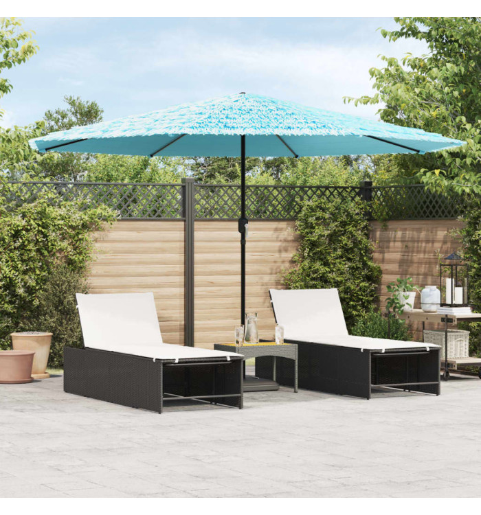 Parasol de jardin avec mât en acier bleu 388x388x248 cm | Mobilier & Déco