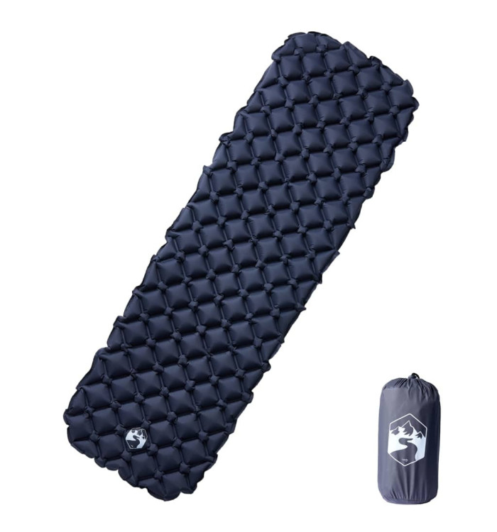 Matelas de camping gonflable 1 personne gris 190x58x6 cm | Mobilier & Déco