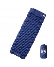 Matelas de camping autogonflant oreiller 1 personne bleu marine | Mobilier & Déco