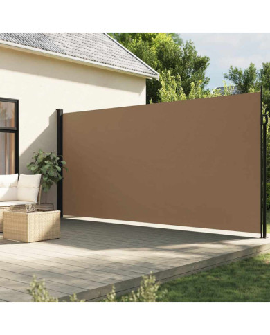 Auvent latéral rétractable taupe 200x600 cm | Mobilier & Déco