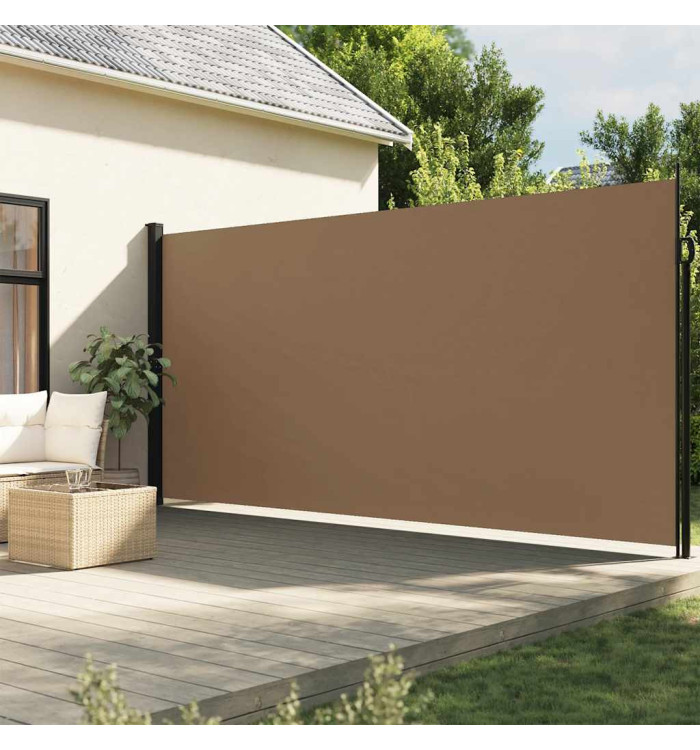 Auvent latéral rétractable taupe 200x600 cm | Mobilier & Déco