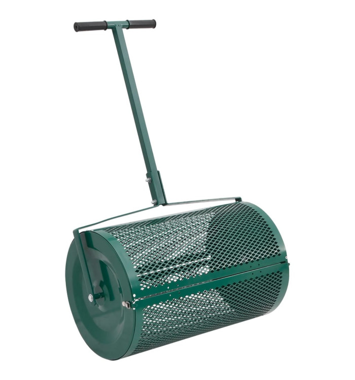 Épandeur de compost vert Ø40x60 cm acier | Mobilier & Déco