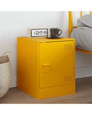 Table de chevet jaune moutarde 34,5x39x44 cm acier | Mobilier & Déco