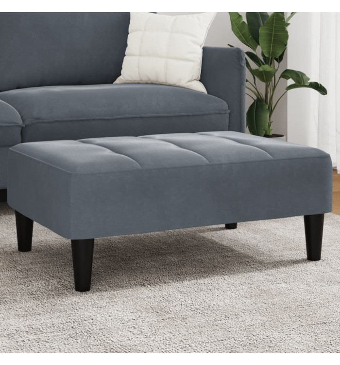 Repose-pied gris foncé 77x55x31 cm velours | Mobilier & Déco