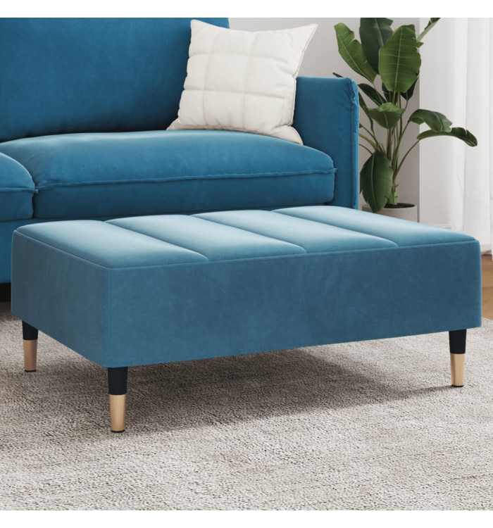 Repose-pied bleu 77x55x31 cm velours | Mobilier & Déco