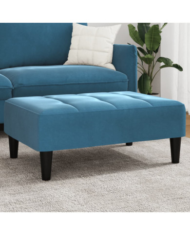Repose-pied bleu 77x55x31 cm velours | Mobilier & Déco