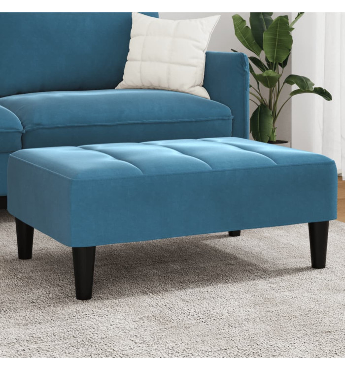 Repose-pied bleu 77x55x31 cm velours | Mobilier & Déco