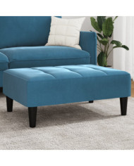 Repose-pied bleu 77x55x31 cm velours | Mobilier & Déco