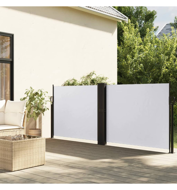 Auvent latéral rétractable blanc 100x600 cm | Mobilier & Déco