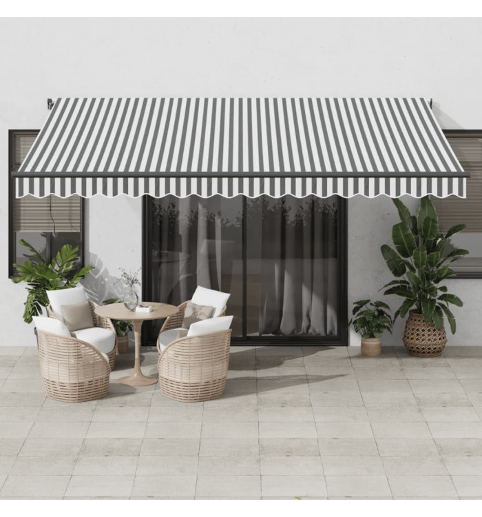 Auvent rétractable automatique avec LED anthracite et blanc | Mobilier & Déco
