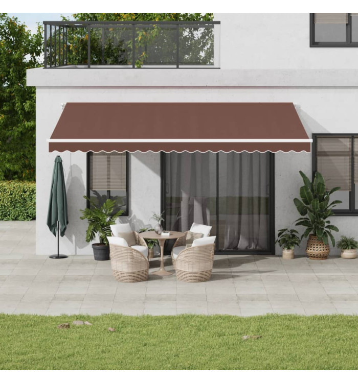 Auvent rétractable automatique avec LED marron 500x350 cm | Mobilier & Déco