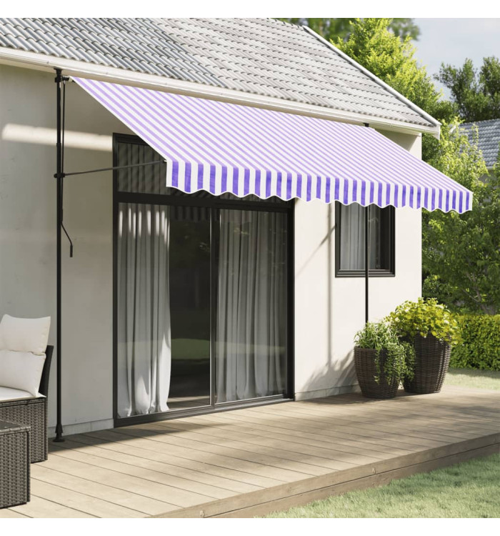 Tissu de remplacement de cantonnière d’auvent rayure bleu blanc | Mobilier & Déco