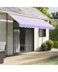 Tissu de remplacement de cantonnière d’auvent rayure bleu blanc | Mobilier & Déco
