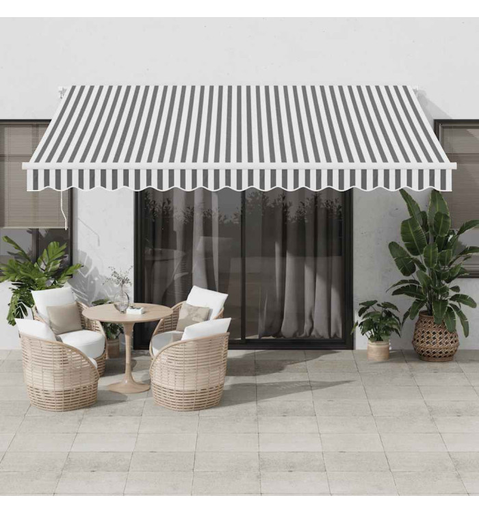 Auvent rétractable automatique anthracite et blanc 400x300 cm | Mobilier & Déco