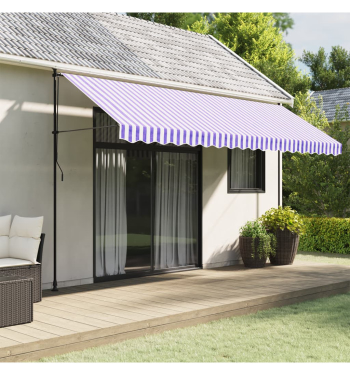 Tissu de remplacement de cantonnière d’auvent rayure bleu blanc | Mobilier & Déco