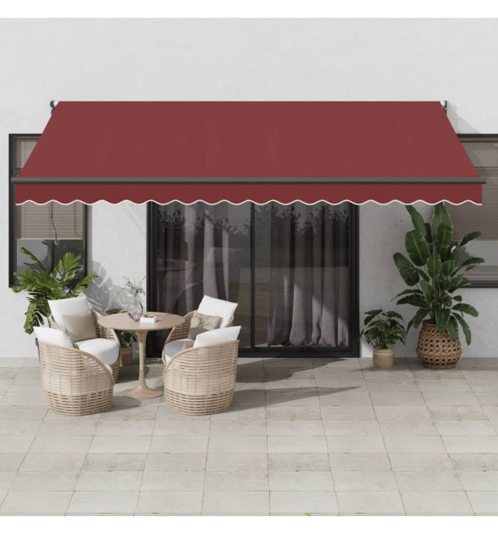 Auvent rétractable automatique bordeaux 450x300 cm | Mobilier & Déco