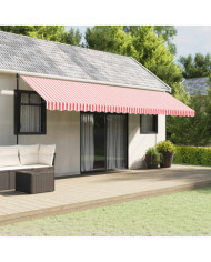 Tissu de remplacement de cantonnière d’auvent rouge blanc 6 m | Mobilier & Déco
