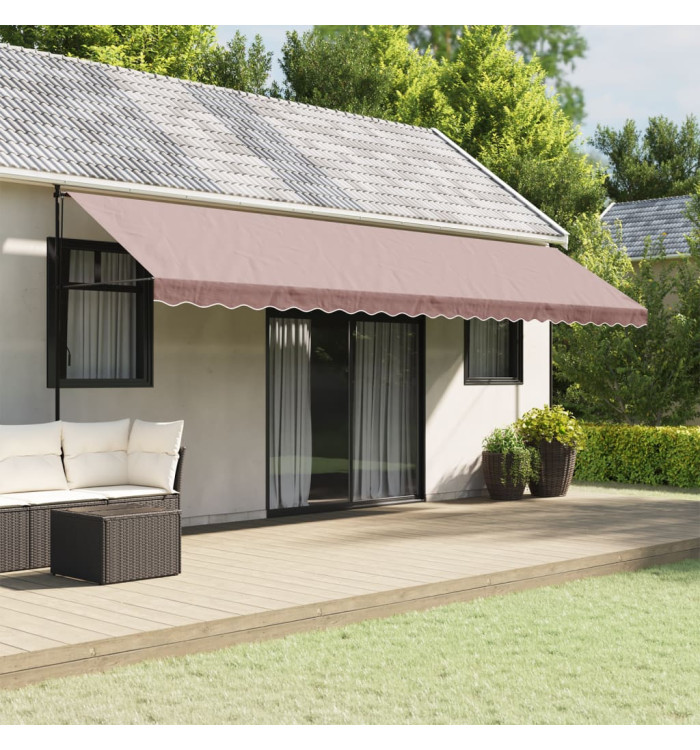 Tissu de remplacement de cantonnière d’auvent rayure marron 6 m | Mobilier & Déco