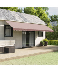 Tissu de remplacement de cantonnière d’auvent rayure marron 6 m | Mobilier & Déco
