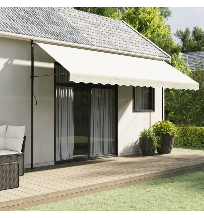 Tissu de remplacement de cantonnière d’auvent rayure crème 4,5m | Mobilier & Déco