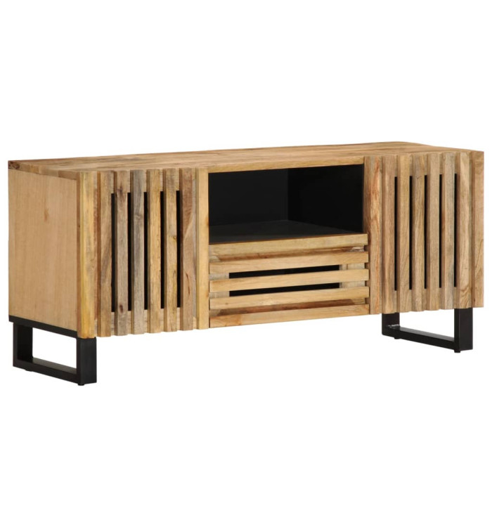 Meuble TV 100x34x46 cm bois massif de manguier brut | Mobilier & Déco