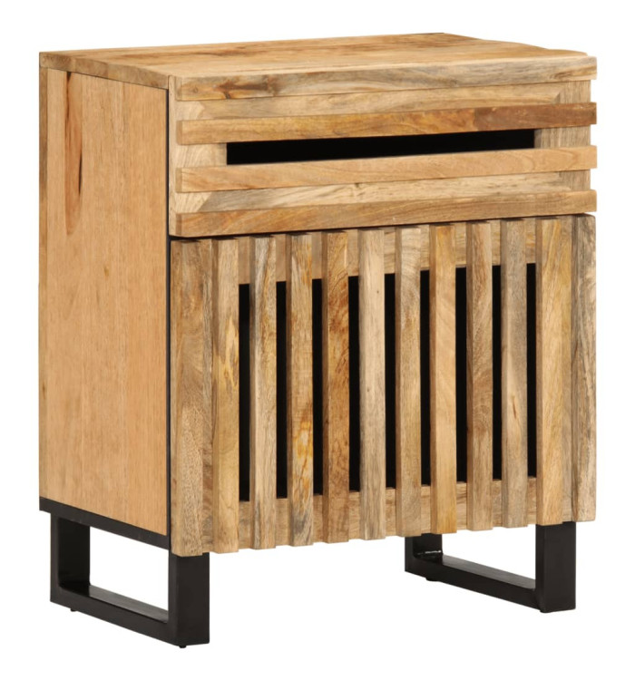 Table de chevet 50x34x60 cm bois de manguier massif brut | Mobilier & Déco