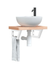 Supports d'étagères pour lavabo 2 pcs blanc trapèze acier | Mobilier & Déco