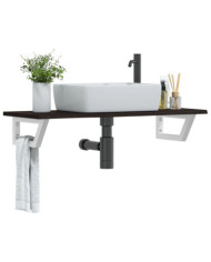 Étagère de vasque murale acier et bois de chêne massif | Mobilier & Déco