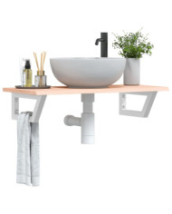 Étagère de vasque murale acier et bois de chêne massif | Mobilier & Déco