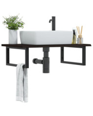 Étagère de vasque murale acier et bois de chêne massif | Mobilier & Déco