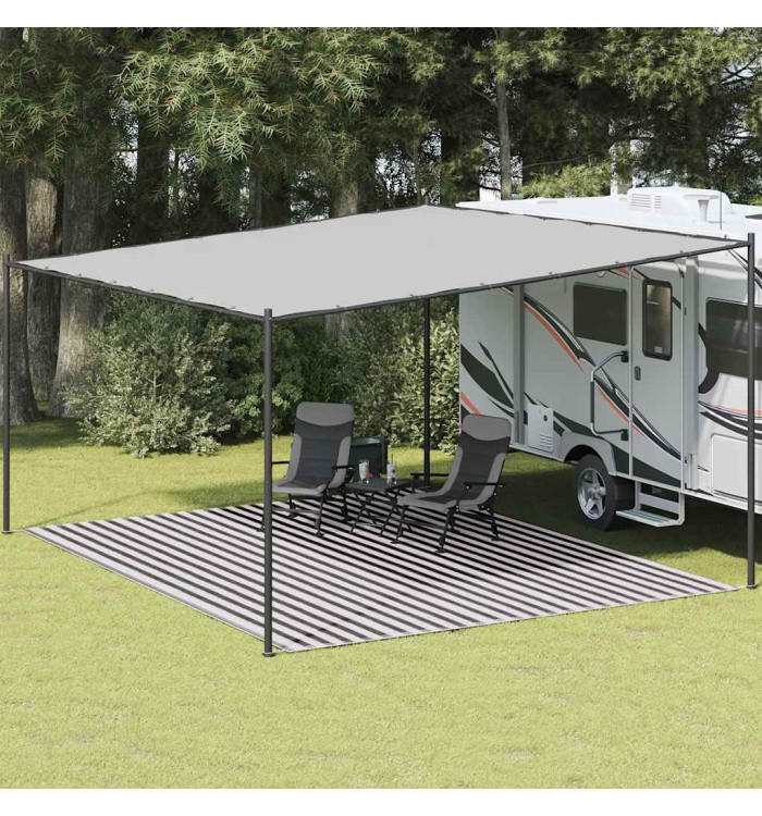 Tapis de tente anthracite et blanc 400x500 cm PEHD | Mobilier & Déco