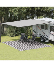 Tapis de tente anthracite et blanc 400x500 cm PEHD | Mobilier & Déco