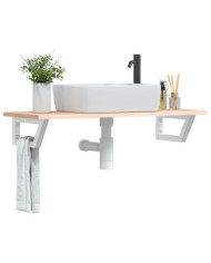 Étagère de vasque murale acier et bois de chêne massif | Mobilier & Déco