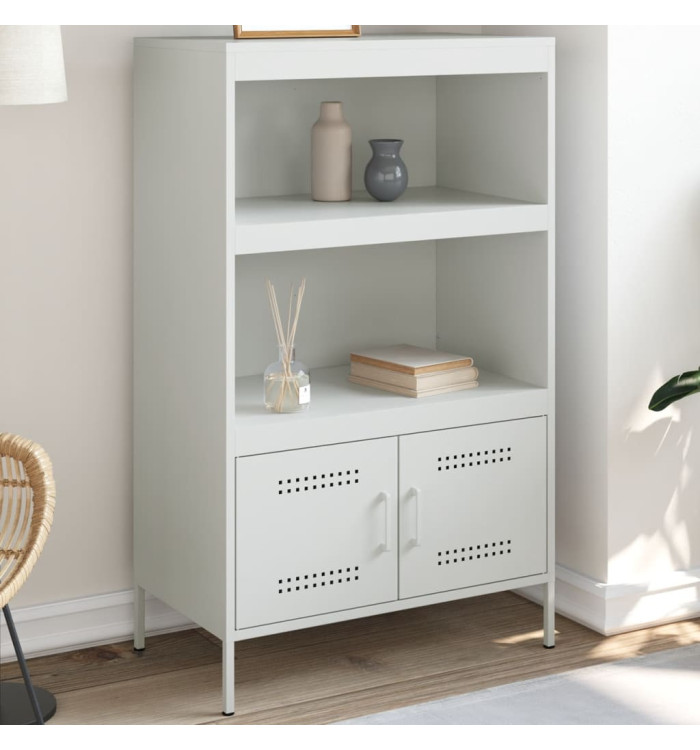 Buffet haut blanc 68x39x113 cm acier | Mobilier & Déco