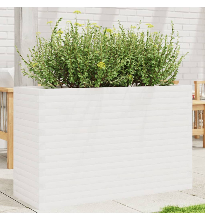 Jardinière blanc 110x40x68,5 cm bois de pin massif | Mobilier & Déco