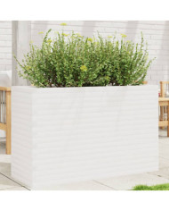 Jardinière blanc 110x40x68,5 cm bois de pin massif | Mobilier & Déco