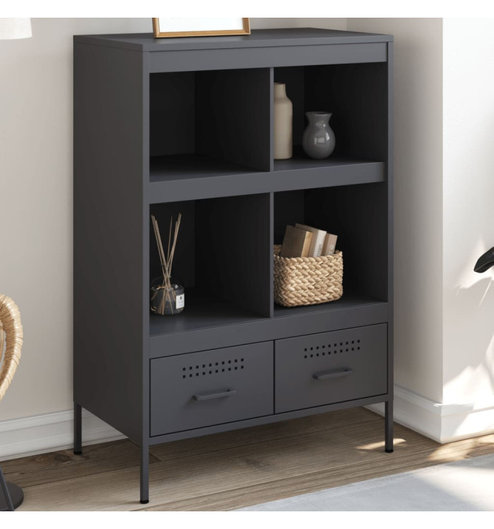 Buffet haut anthracite 68x39x101,5 cm acier | Mobilier & Déco