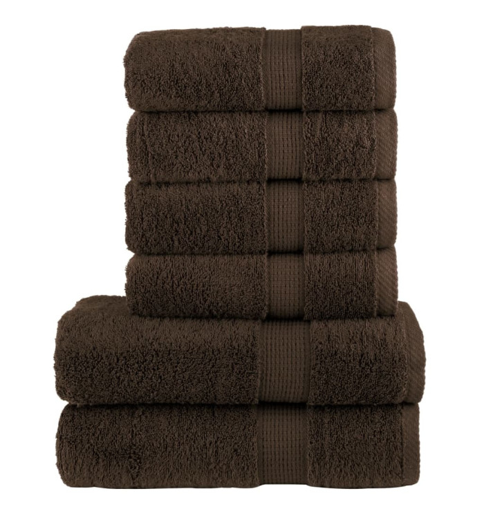 Ensemble de serviettes de qualité supérieure SOLUND 6pcs marron | Mobilier & Déco
